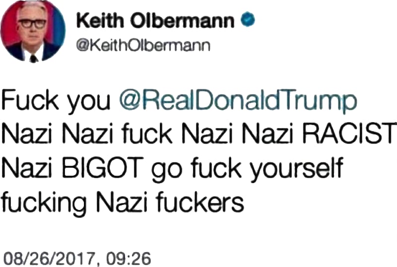 Keith Olbermann text, August 26, 2017
