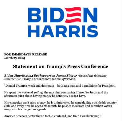 Statement on Trump's Press Conference