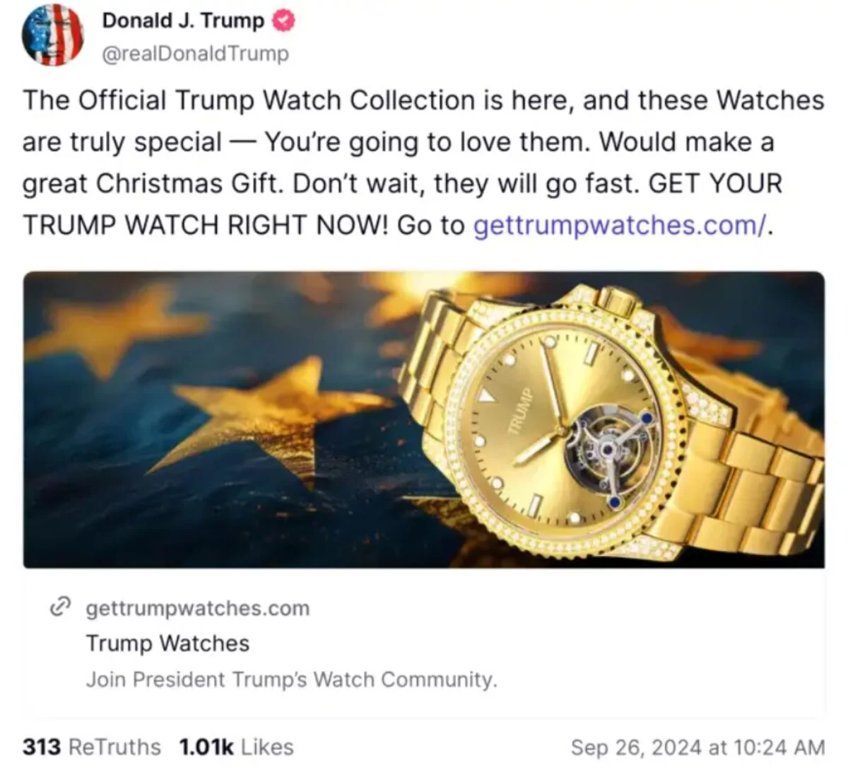 Trump watch grift