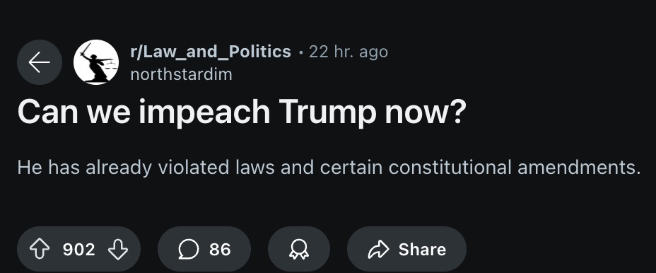 Can we impeach Trump now?